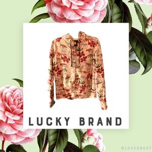 Lucky Brand Pink floral hoodie / sweatshirt